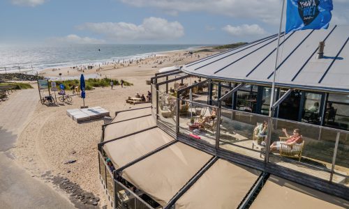 Uitzicht strandpaviljoen Panta Rhei